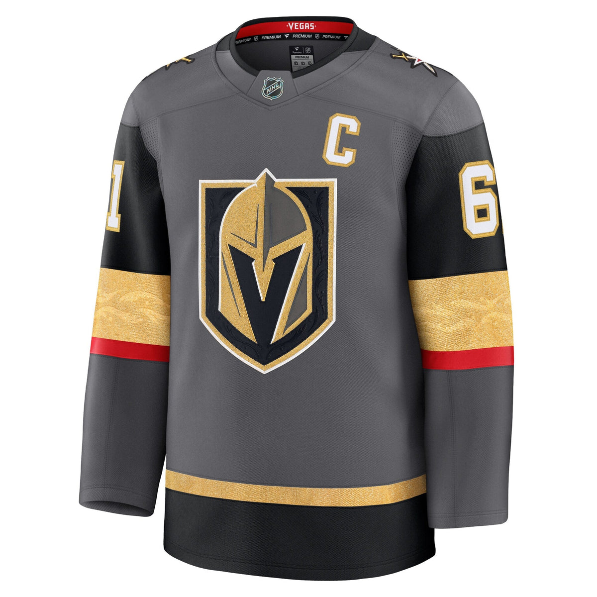 Vegas Golden Knights Mark Stone Gray Alternate Premium Jersey product image 3, provided for visual reference and product