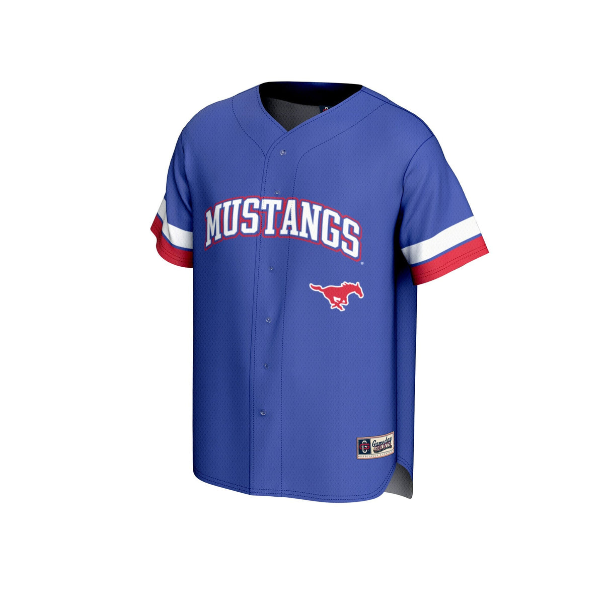 SMU Mustangs Baseball Jersey - Royal product image 3, provided for visual reference and product detail review
