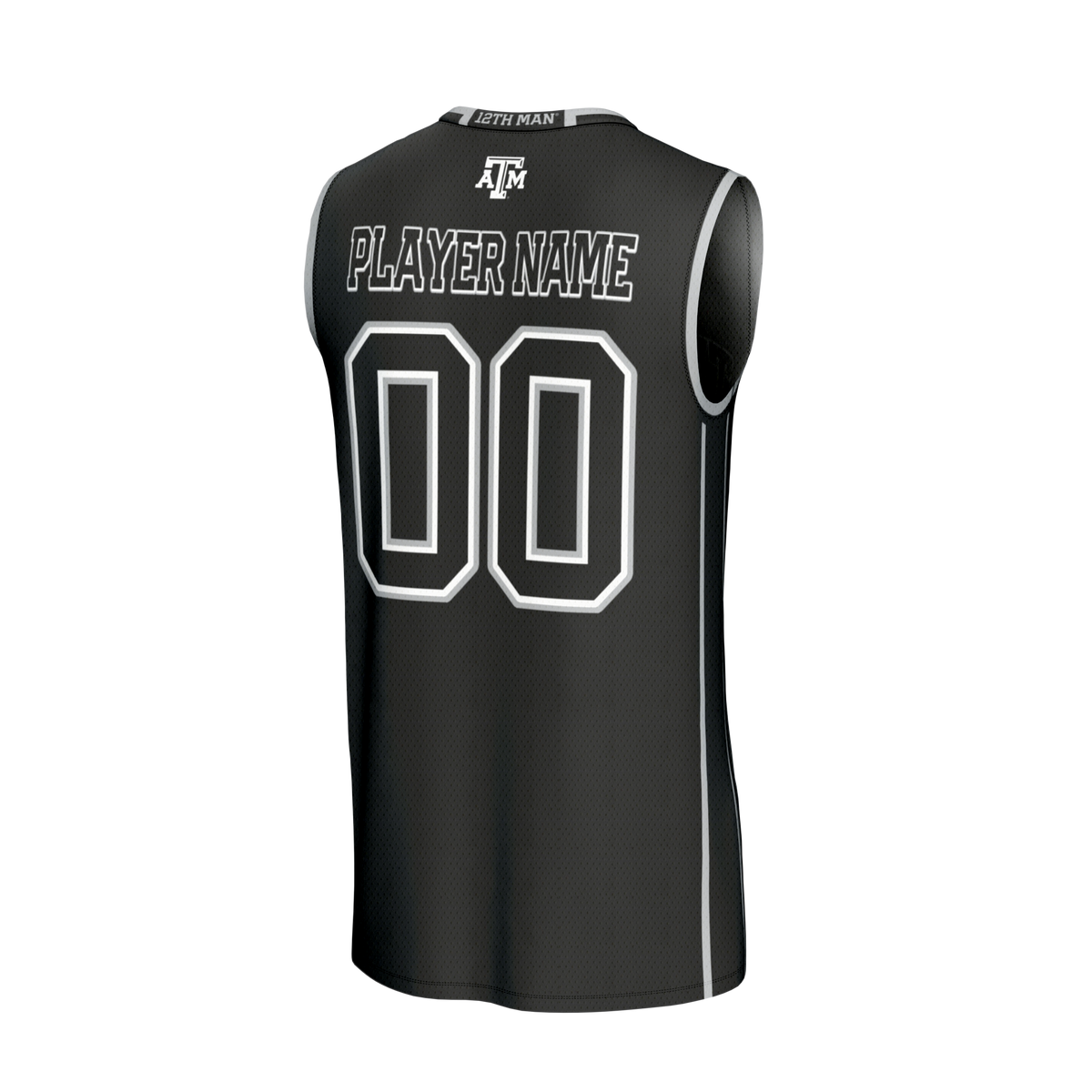 Texas A&M Aggies Lightweight Collegiate Basketball NIL Pick-A-Player Fashion Jersey - Black product image 4, provided for