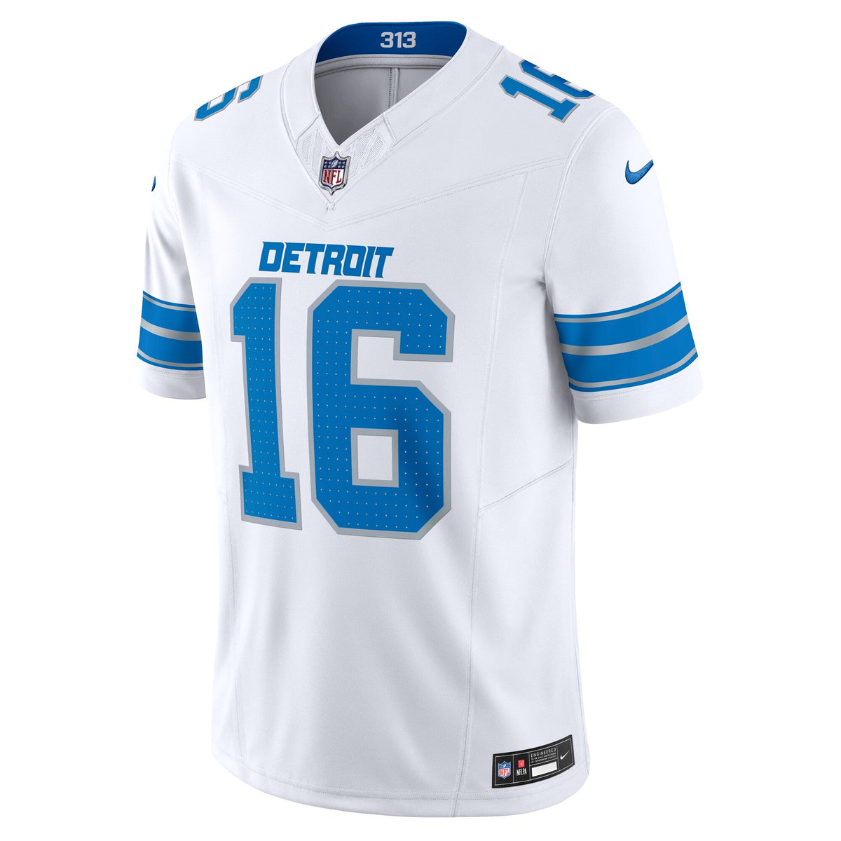 Detroit Lions Jared Goff White Vapor F.U.S.E. Limited Jersey product image 3, provided for visual reference and product