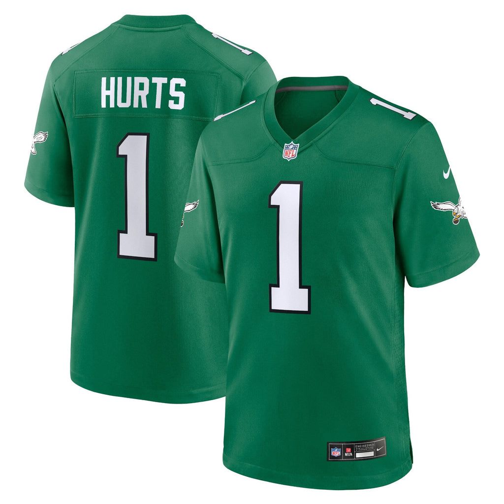 Philadelphia Eagles Jalen Hurts Kelly Green Alternate Game Player Jersey product image 1, provided for visual reference and