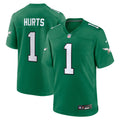 Philadelphia Eagles Jalen Hurts Kelly Green Alternate Game Player Jersey product image 1, provided for visual reference and