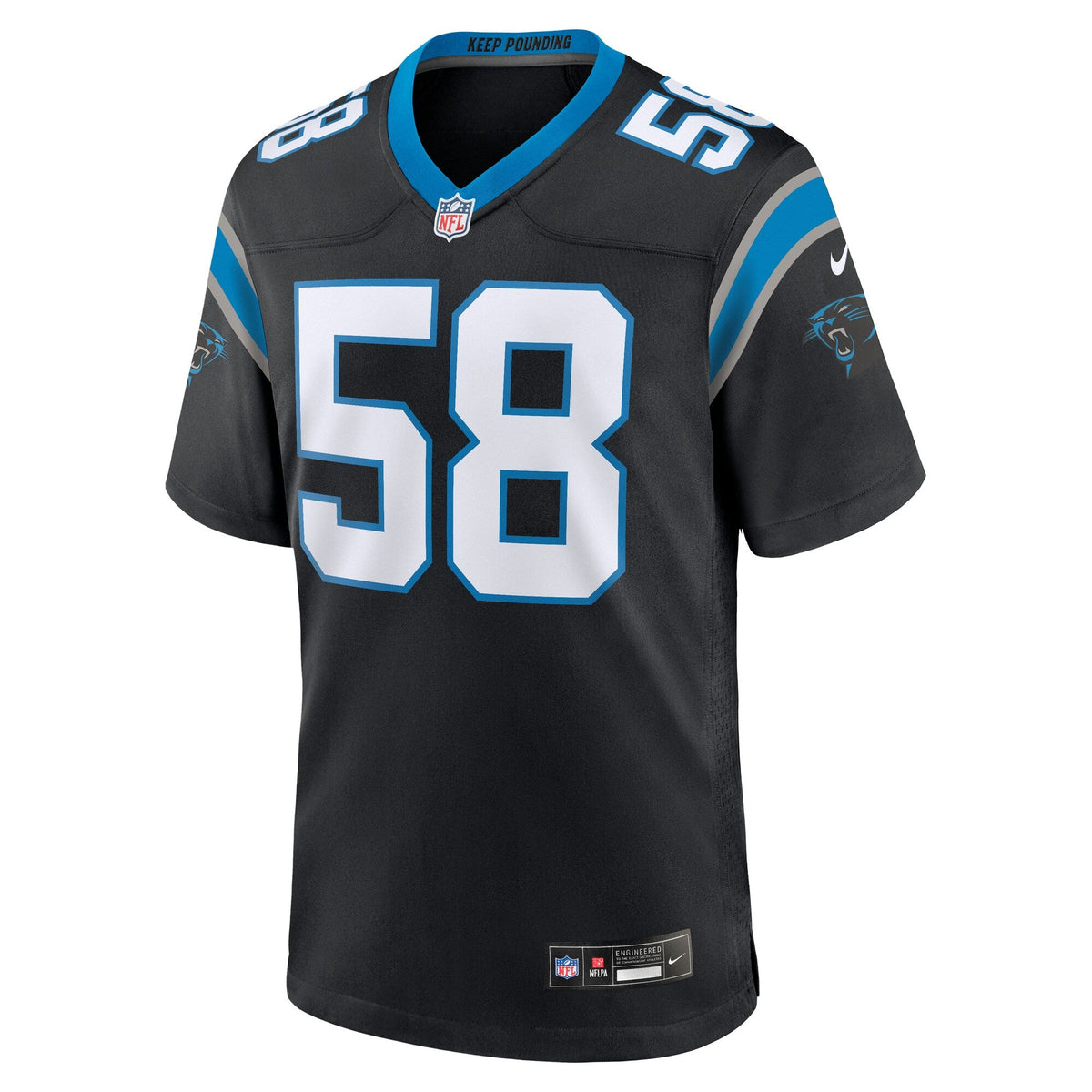 Carolina Panthers Thomas Davis Sr. Black Team Retired Game Jersey product image 3, provided for visual reference and product