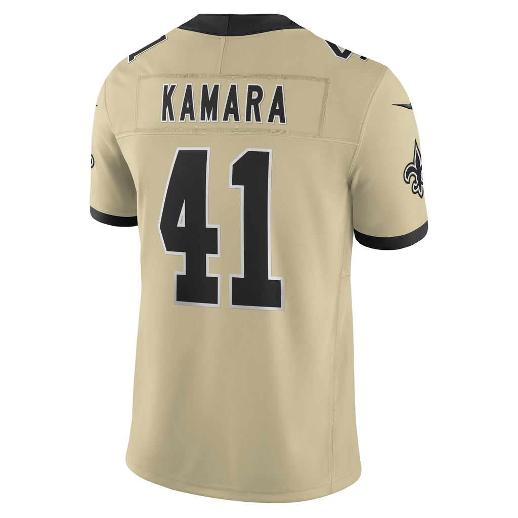 New Orleans Saints Alvin Kamara Gold Alternate Gameday Golds Alternate Vapor F.U.S.E. Limited Jersey product image 4,