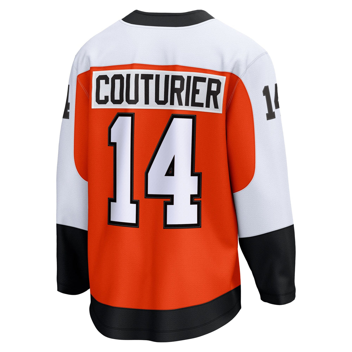 Philadelphia Flyers Sean Couturier Orange Home Breakaway Jersey product image 4, provided for visual reference and product