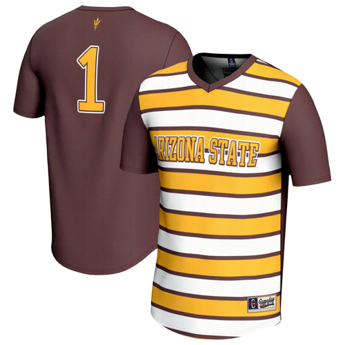 #1 Arizona State Sun Devils Lightweight Soccer Fashion Jersey - Maroon product image 1, provided for visual reference and