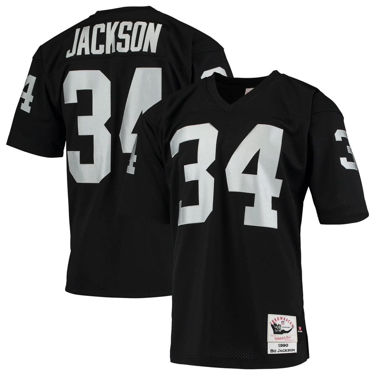 Las Vegas Raiders 1990 Bo Jackson Black Authentic Throwback Retired Player Jersey product image 1, provided for visual