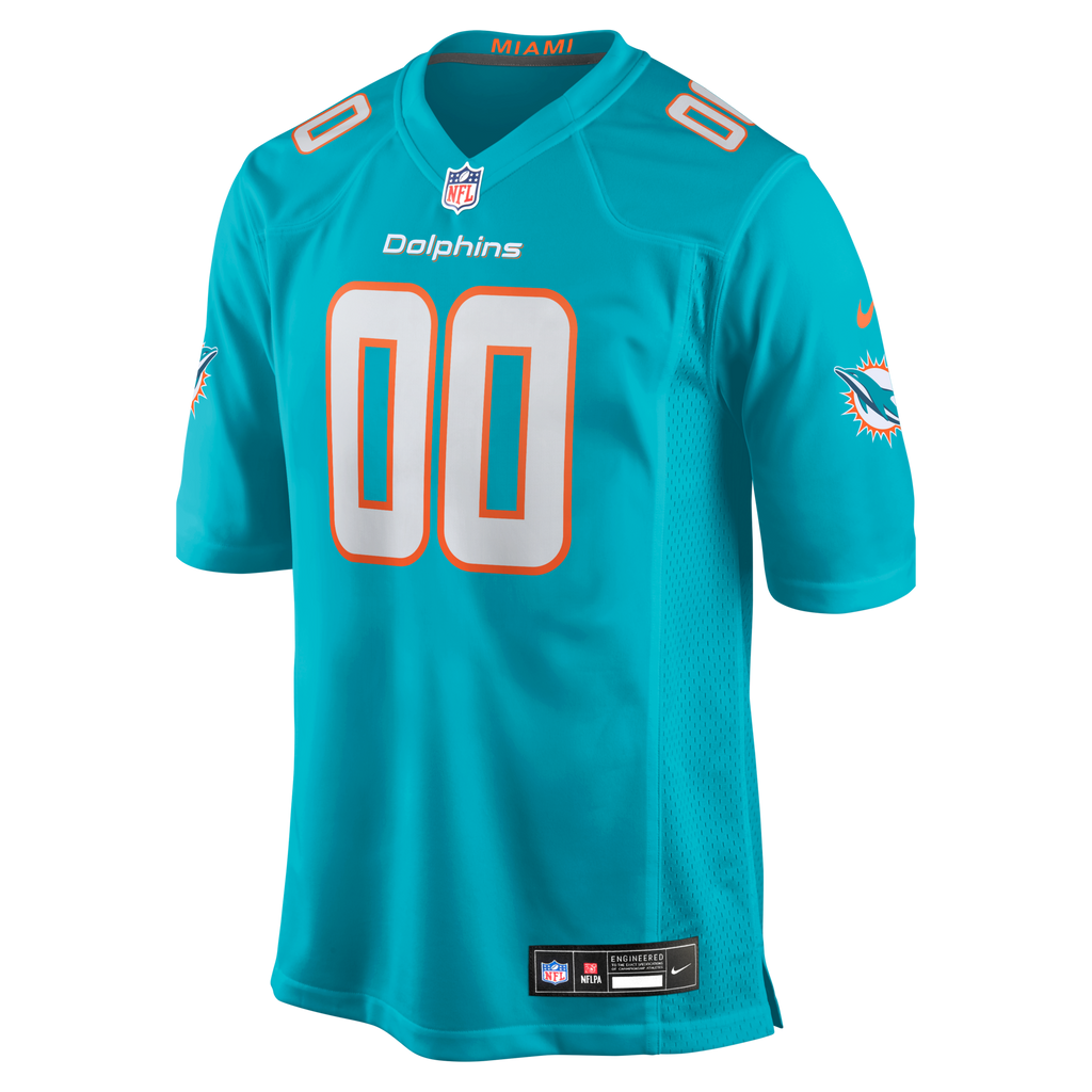 Miami Dolphins Aqua Custom Game Jersey product image 3, provided for visual reference and product detail review