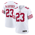 San Francisco 49ers Christian McCaffrey White Game Player Jersey product image 1, provided for visual reference and product