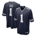Dallas Cowboys Number 1 Dad Navy Game Jersey product image 1, provided for visual reference and product detail review