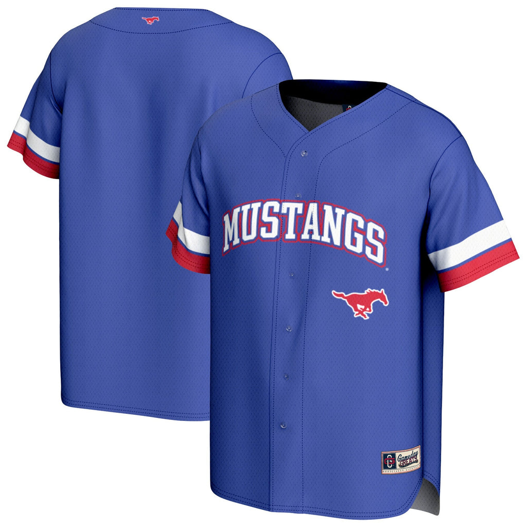 SMU Mustangs Baseball Jersey - Royal product image 1, provided for visual reference and product detail review