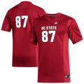 #87 NC State Wolfpack Replica Football Jersey - Red product image 1, provided for visual reference and product detail review