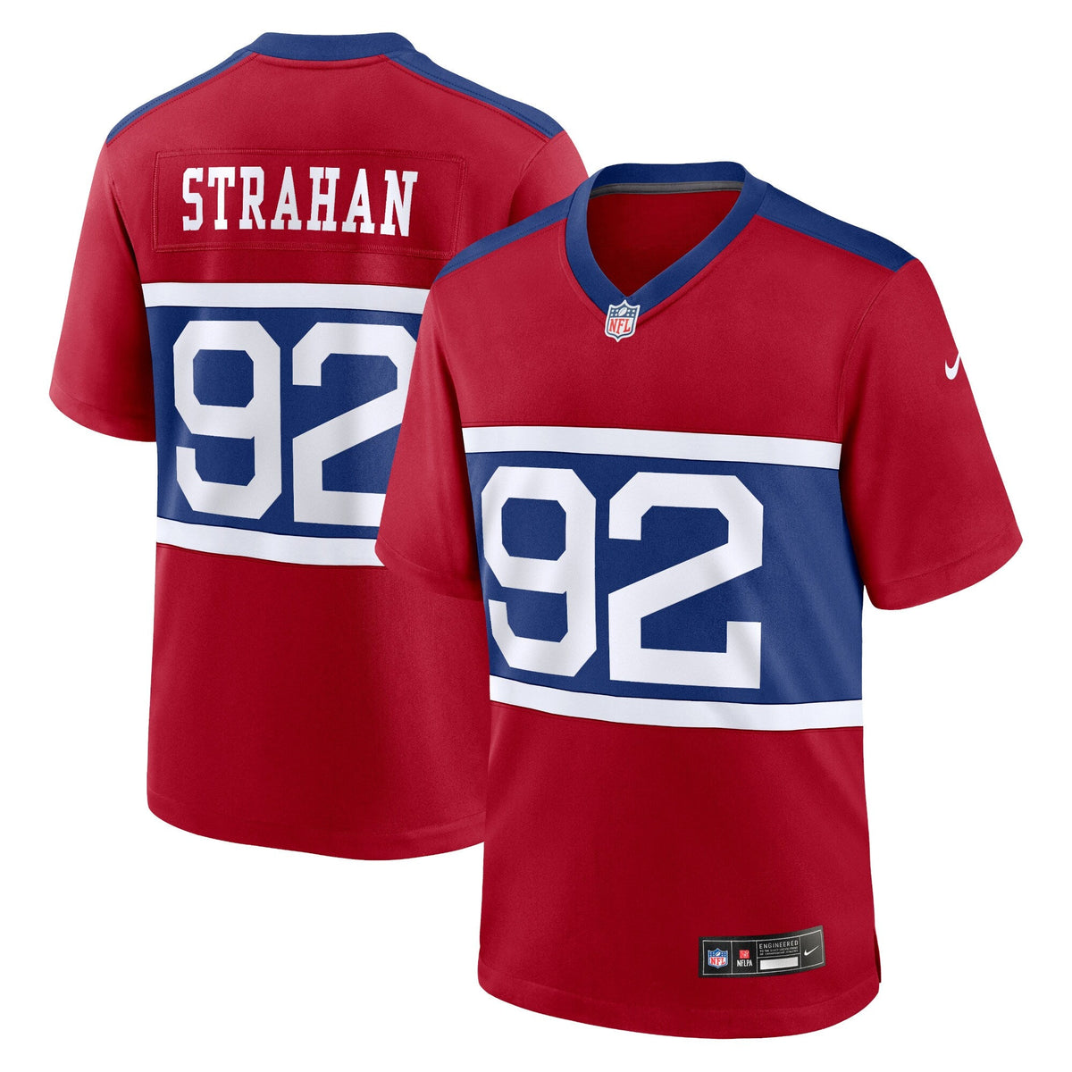 New York Giants Michael Strahan Century Red Alternate Retired Player Game Jersey product image 2, provided for visual