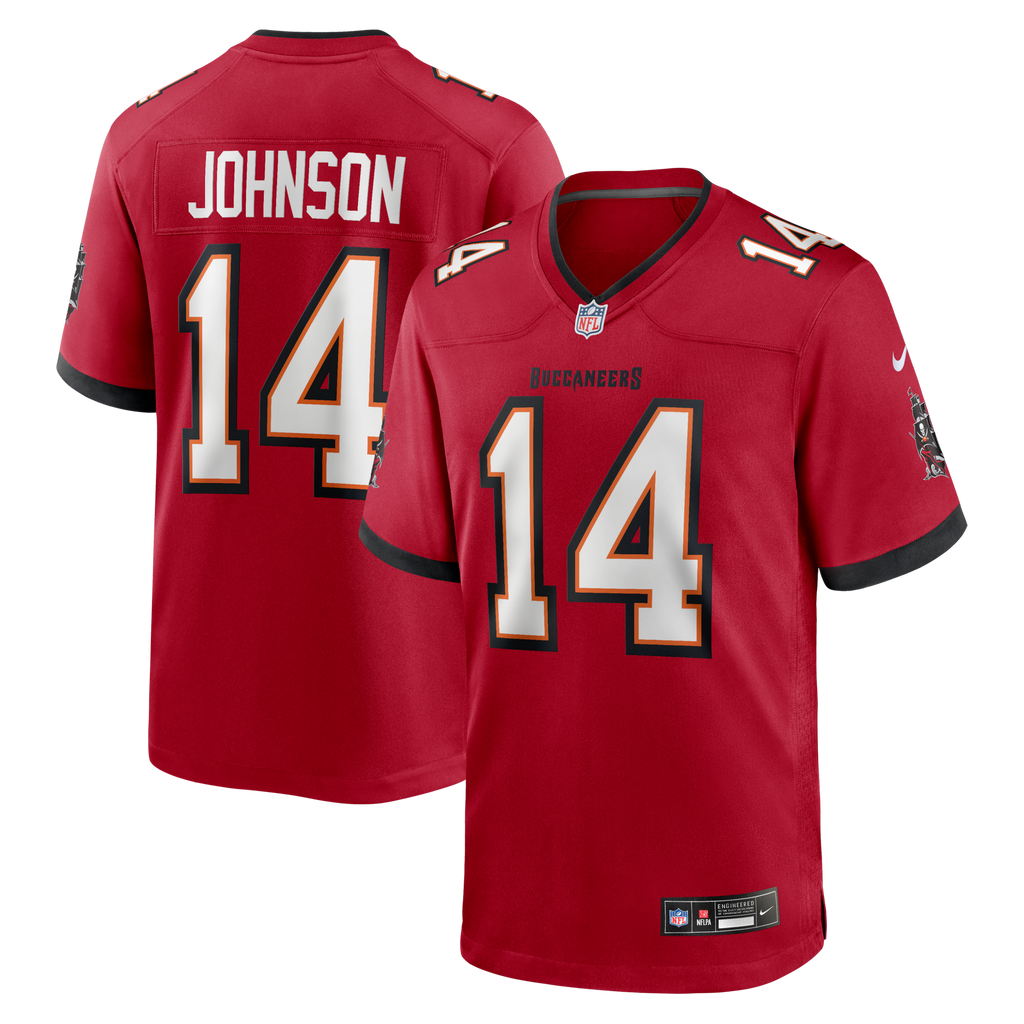 Tampa Bay Buccaneers Brad Johnson Red Game Retired Player Jersey product image 1, provided for visual reference and product