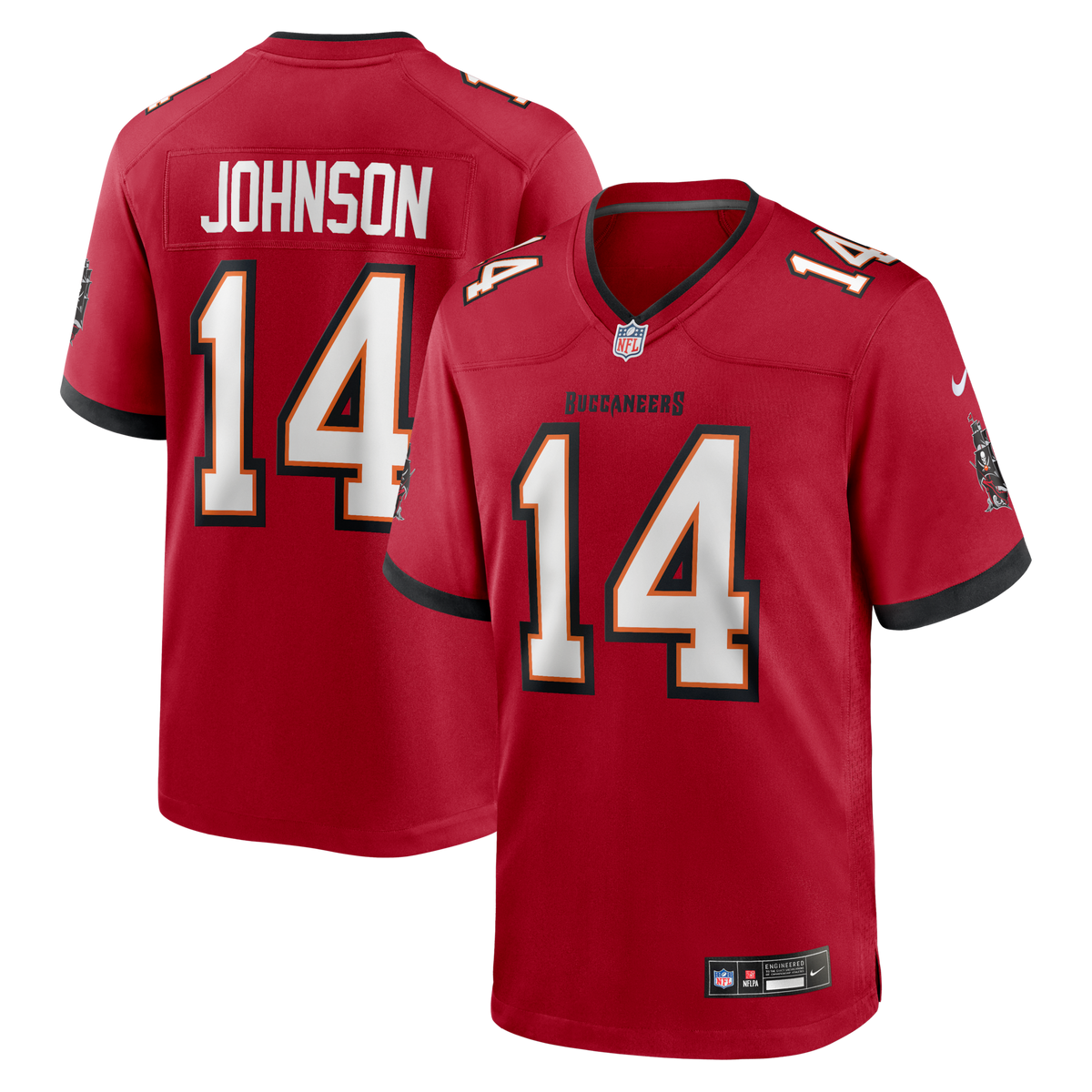 Tampa Bay Buccaneers Brad Johnson Red Game Retired Player Jersey product image 1, provided for visual reference and product