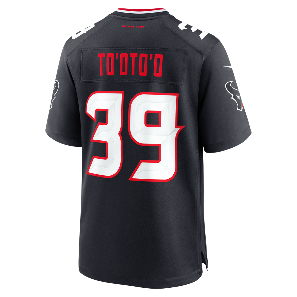 Houston Texans Henry To'oto'o Navy Team Game Jersey product image 3, provided for visual reference and product detail review