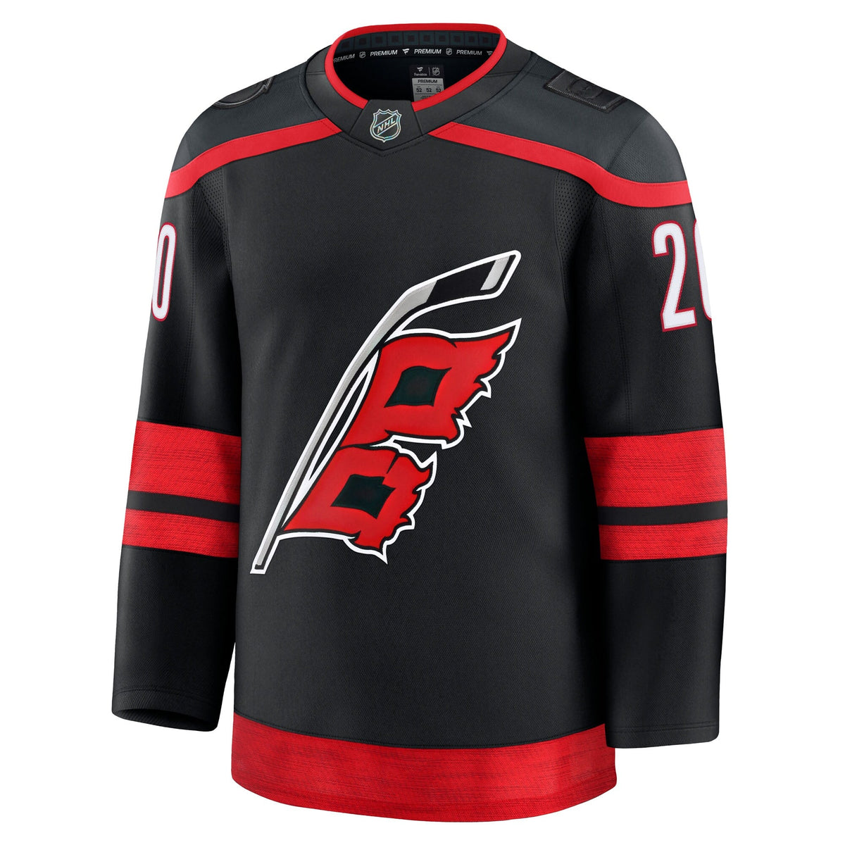 Carolina Hurricanes Sebastian Aho Black Home Premium Jersey product image 3, provided for visual reference and product