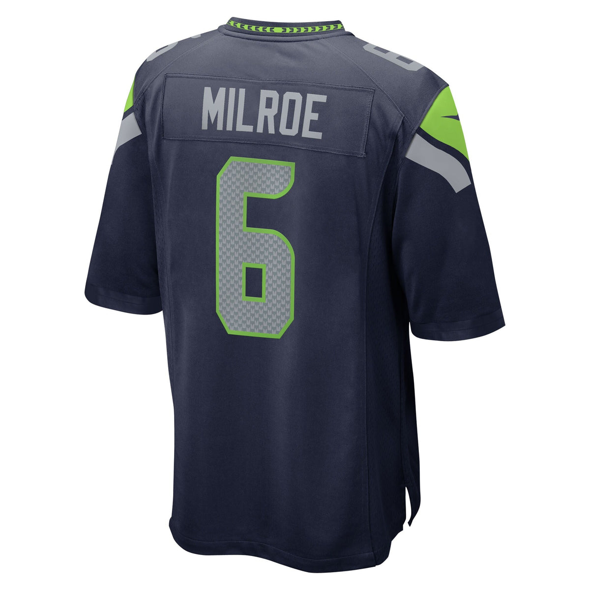 Seattle Seahawks Jalen Milroe College Navy 2025 NFL Draft Game Jersey product image 4, provided for visual reference and
