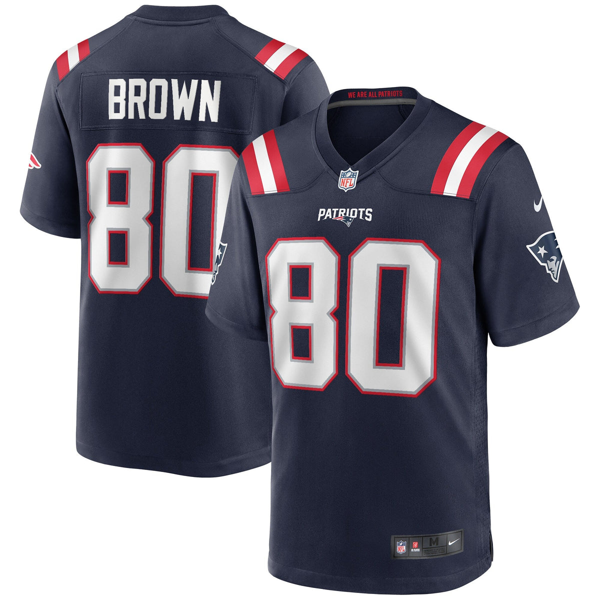New England Patriots Troy Brown Navy Game Retired Player Jersey product image 2, provided for visual reference and product