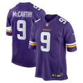 Minnesota Vikings J.J. McCarthy Purple Player Game Jersey product image 1, provided for visual reference and product detail