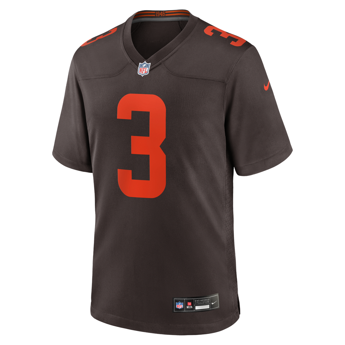 Cleveland Browns Jerry Jeudy Brown Alpha Dawg Game Jersey product image 3, provided for visual reference and product detail