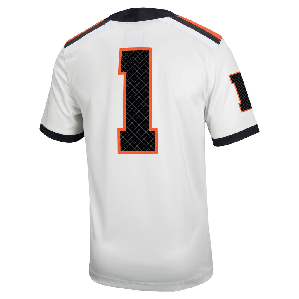 #1 Oregon State Beavers Road Replica Football Jersey - White product image 4, provided for visual reference and product