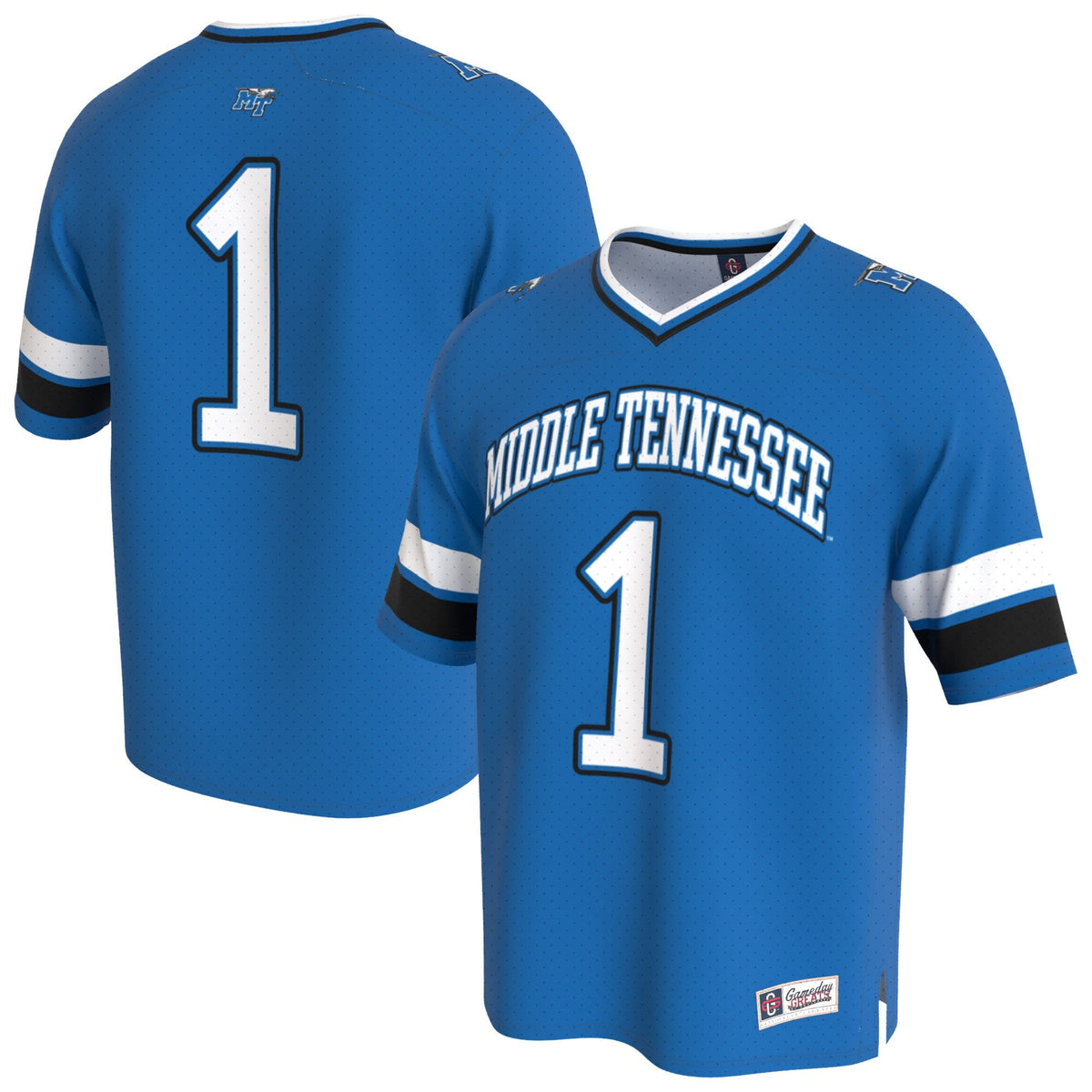 MTSU Blue Raiders Lightweight Collegiate Football Fashion Jersey - Royal product image 2, provided for visual reference and