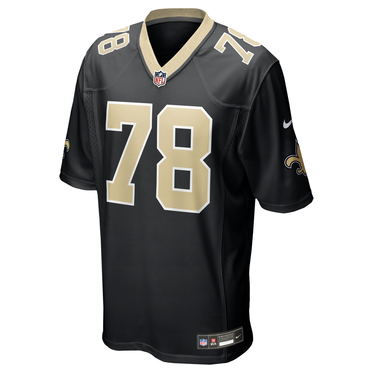 New Orleans Saints Erik Mccoy Black Game Jersey product image 2, provided for visual reference and product detail review