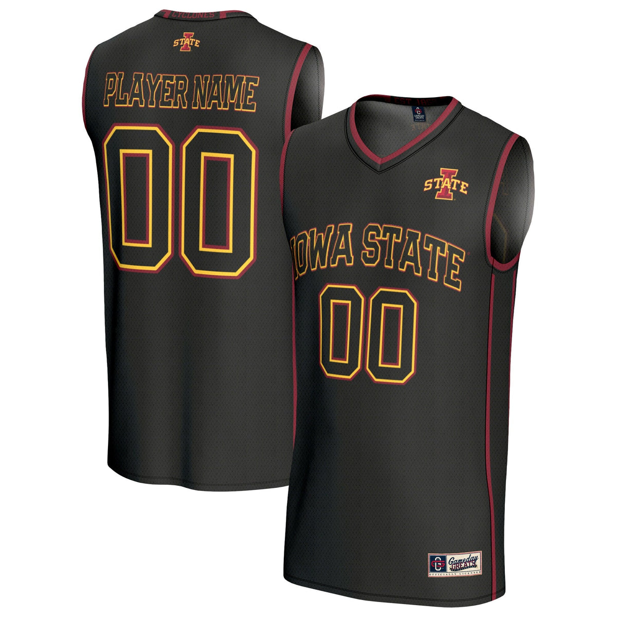 Iowa State Cyclones Lightweight Collegiate Basketball NIL Pick-A-Player Fashion Jersey - Black product image 2, provided for