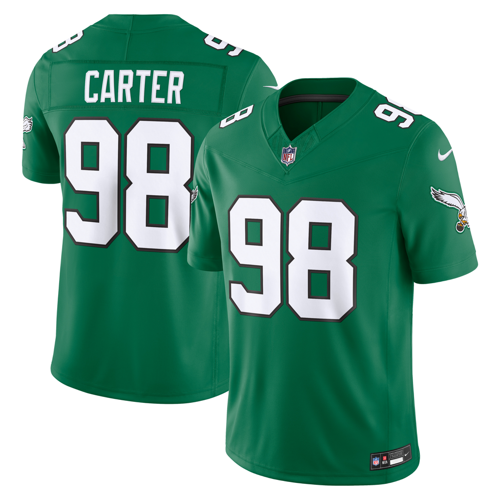 Philadelphia Eagles Jalen Carter Kelly Green Alternate Vapor F.U.S.E. Stitched Limited Jersey product image 1, provided for
