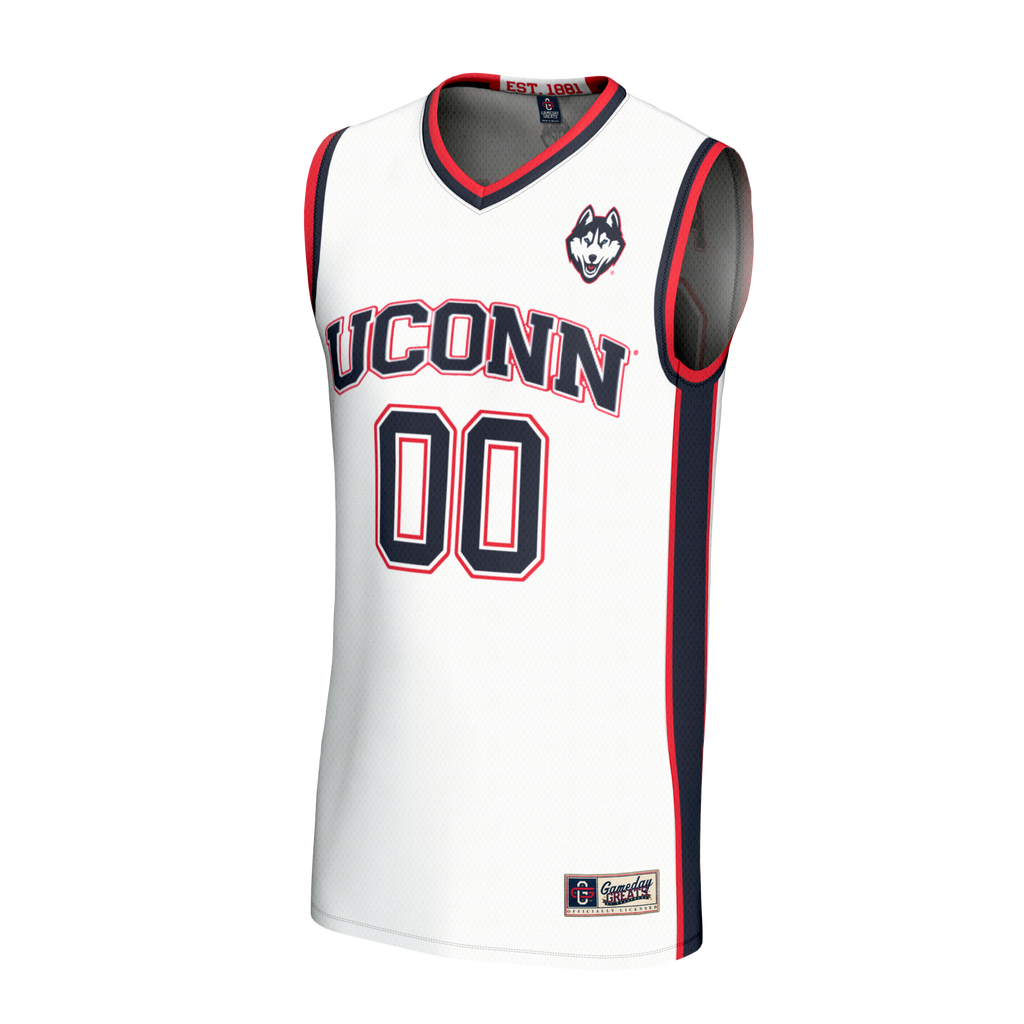 UConn Huskies Lightweight Collegiate Basketball NIL Pick-A-Player Fashion Jersey - White product image 3, provided for