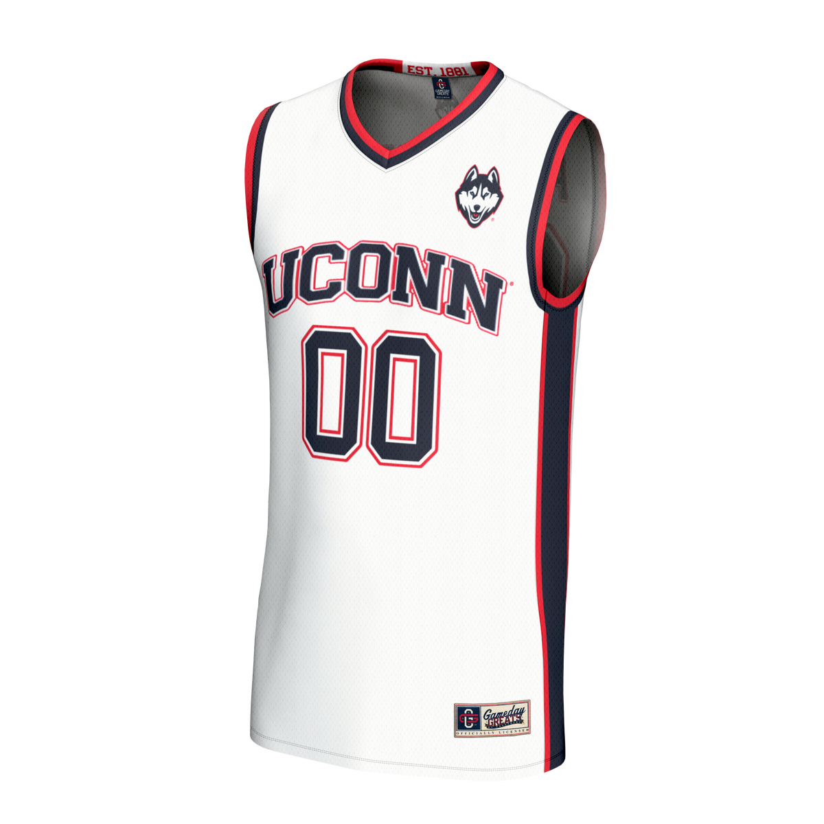 UConn Huskies Lightweight Collegiate Basketball NIL Pick-A-Player Fashion Jersey - White product image 3, provided for