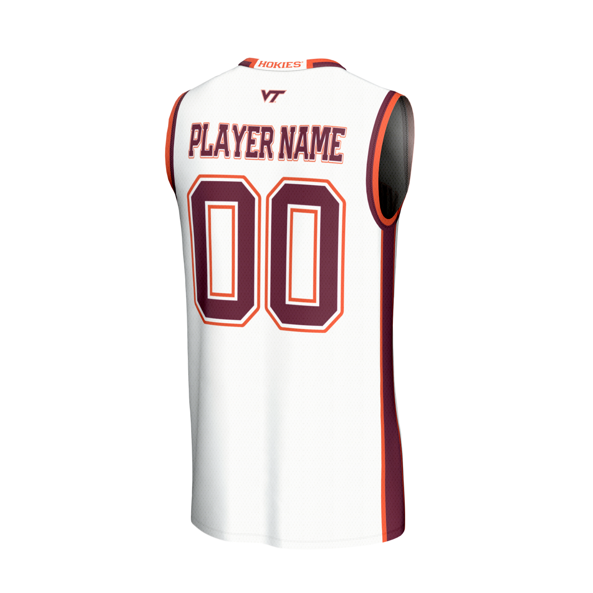 Virginia Tech Hokies Lightweight Collegiate Basketball NIL Pick-A-Player Fashion Jersey - White product image 4, provided