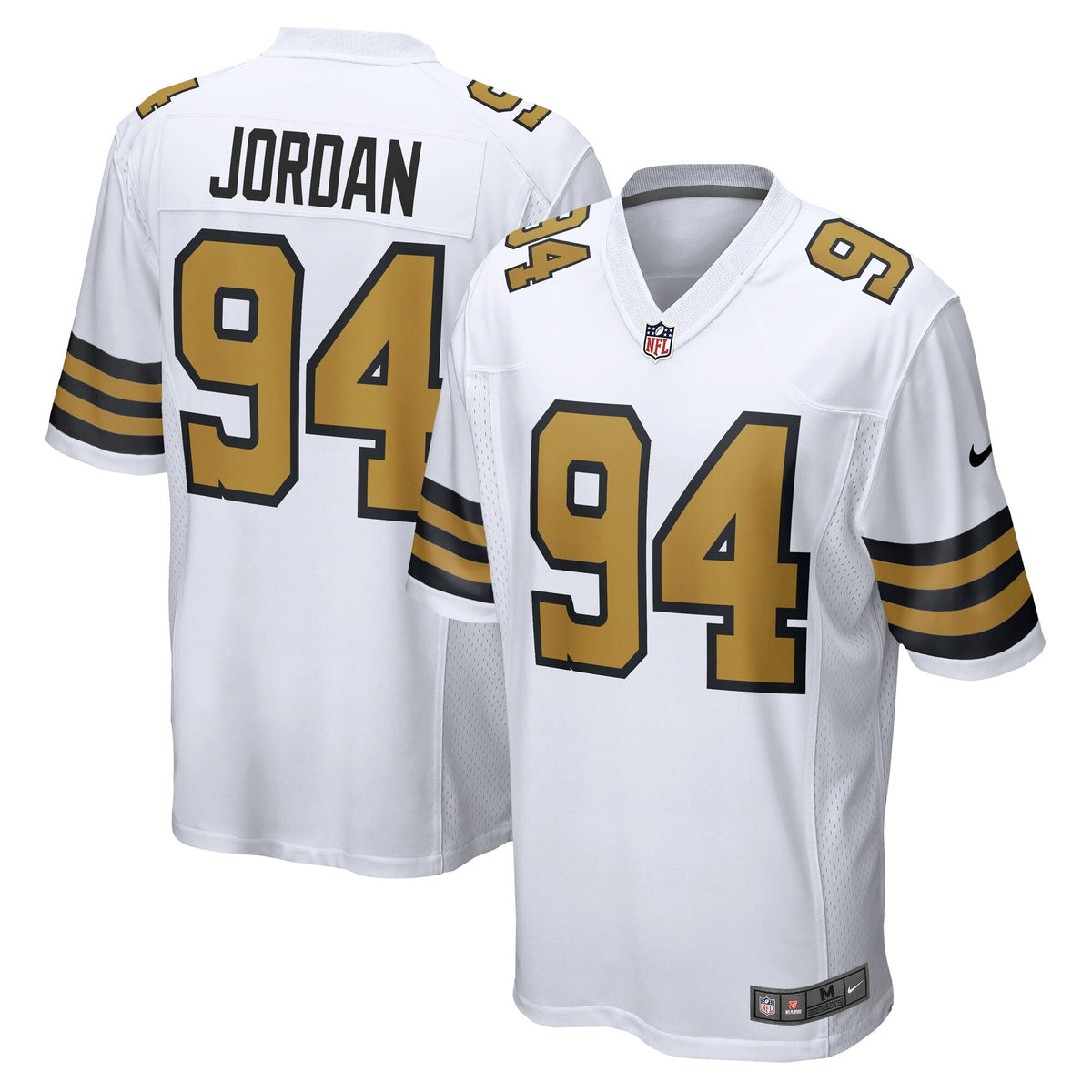 New Orleans Saints Cameron Jordan White Alternate Game Jersey product image 2, provided for visual reference and product