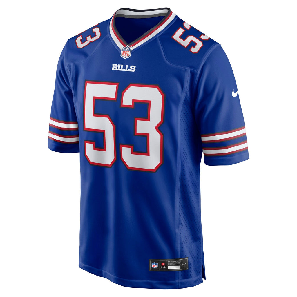 Buffalo Bills Lloyd Cushenberry III Royal Team Game Jersey product image 2, provided for visual reference and product detail