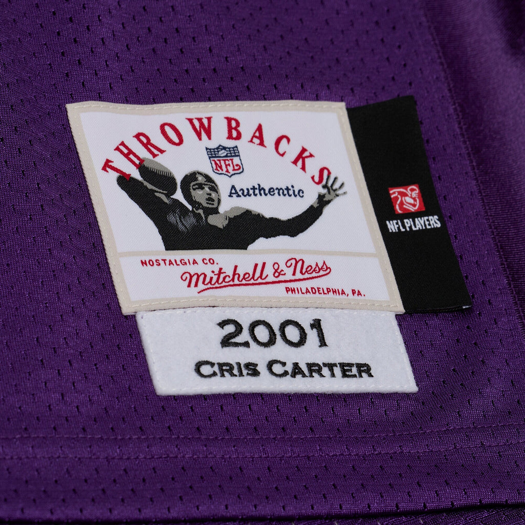 Minnesota Vikings Cris Carter Purple 2001 Authentic Throwback Jersey product image 5, provided for visual reference and