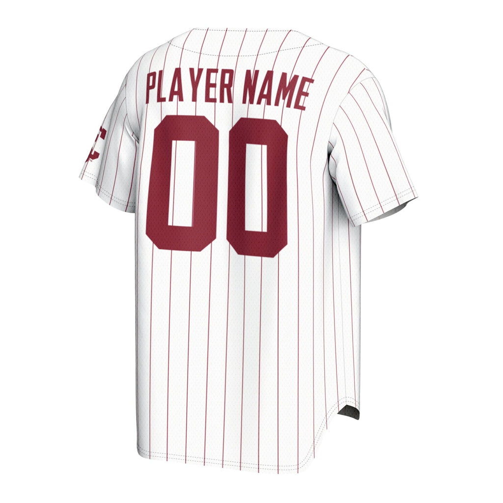 Santa Clara Broncos Lightweight Collegiate Baseball NIL Pick-A-Player Fashion Jersey - White product image 4, provided for