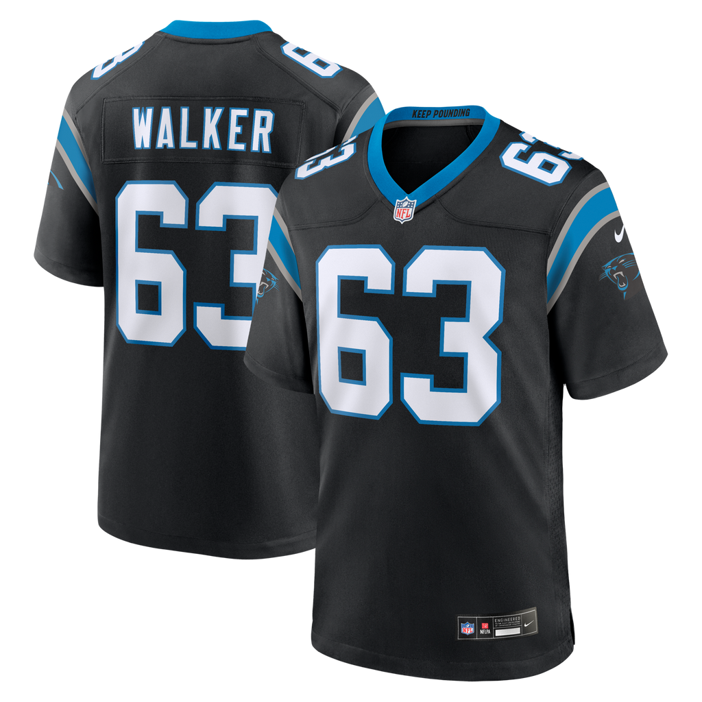 Carolina Panthers Rasheed Walker Black Team Game Jersey product image 1, provided for visual reference and product detail
