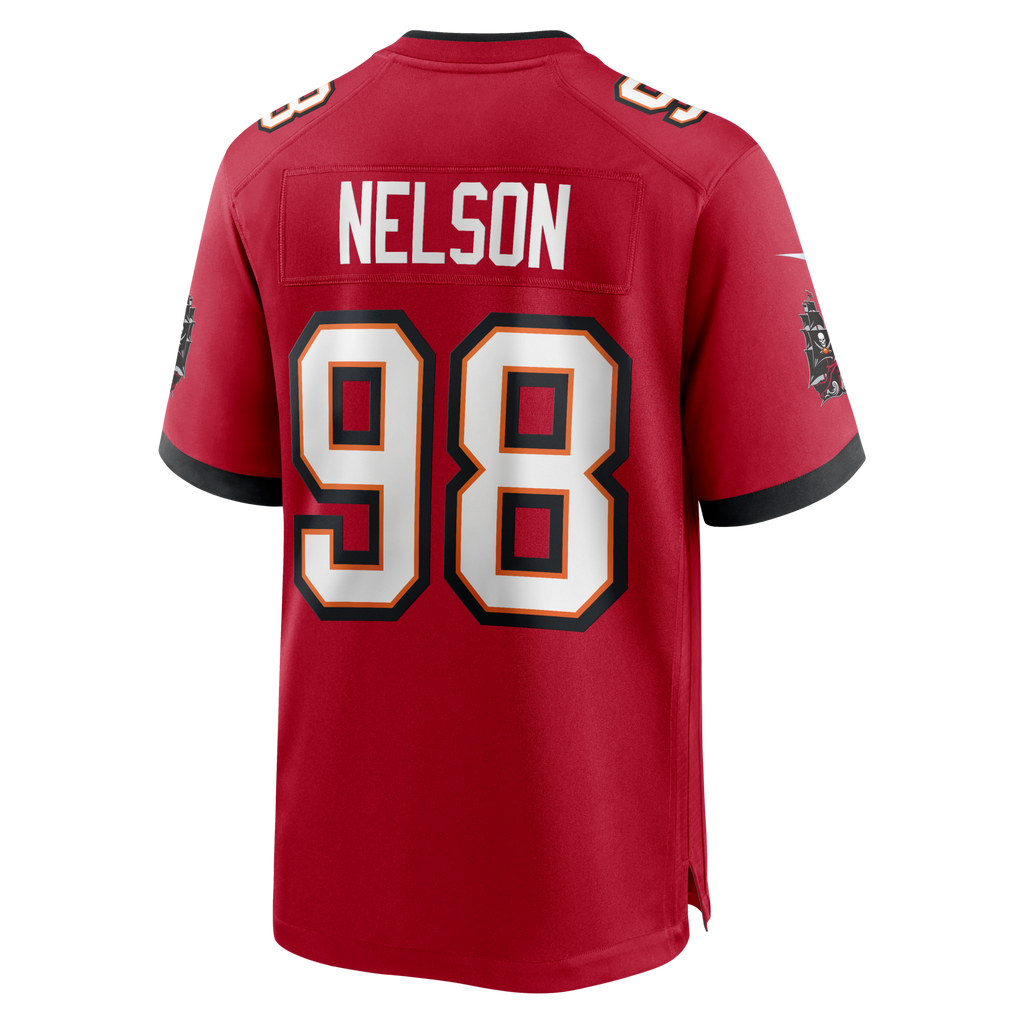 Tampa Bay Buccaneers Anthony Nelson Red Game Jersey product image 3, provided for visual reference and product detail review