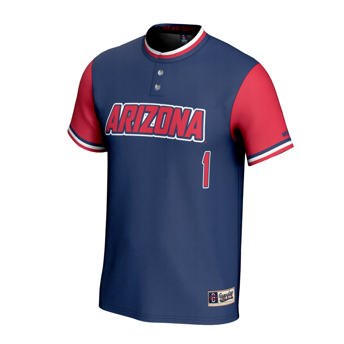Arizona Wildcats Lightweight Softball Fashion Jersey - Navy product image 3, provided for visual reference and product