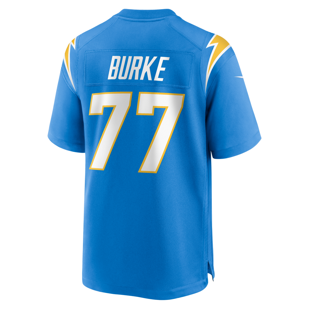 Los Angeles Chargers Travis Burke Powder Blue Team Game Jersey product image 3, provided for visual reference and product