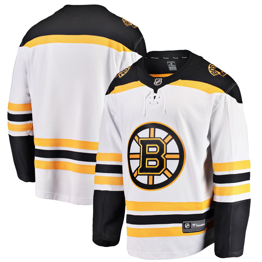 Boston Bruins White Breakaway Away Jersey product image 2, provided for visual reference and product detail review