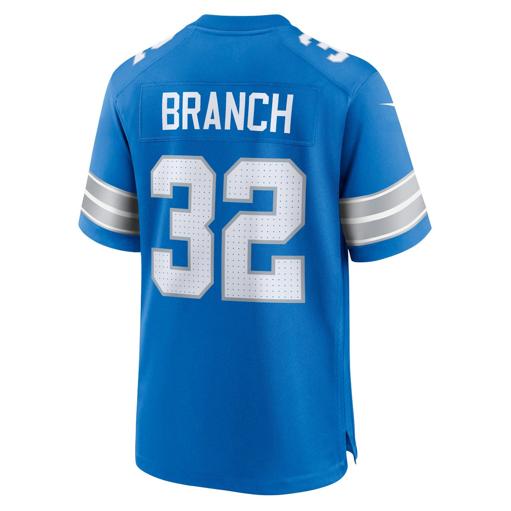 Detroit Lions Brian Branch Blue Game Jersey product image 3, provided for visual reference and product detail review