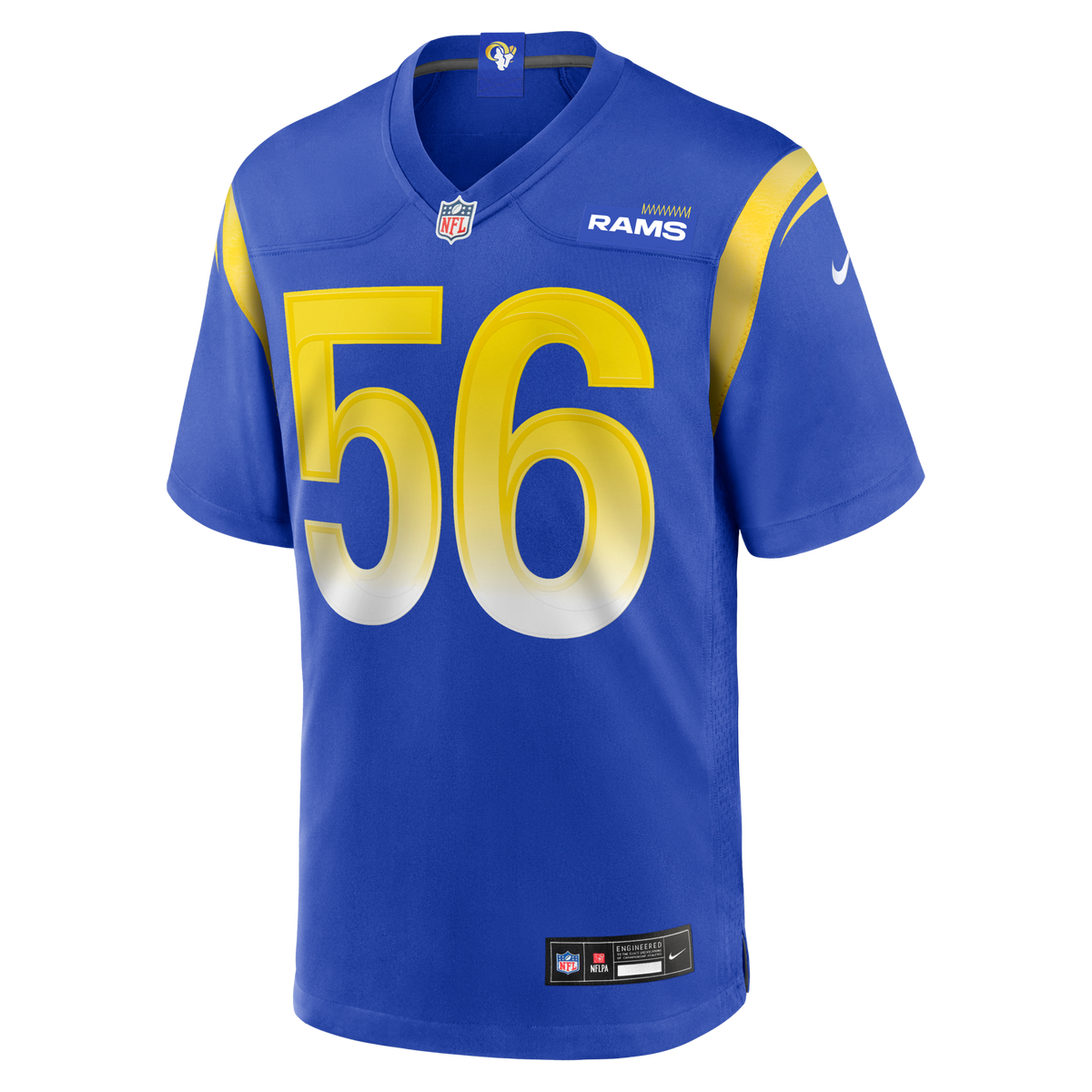 Los Angeles Rams London Fletcher Royal Game Retired Player Jersey product image 2, provided for visual reference and product