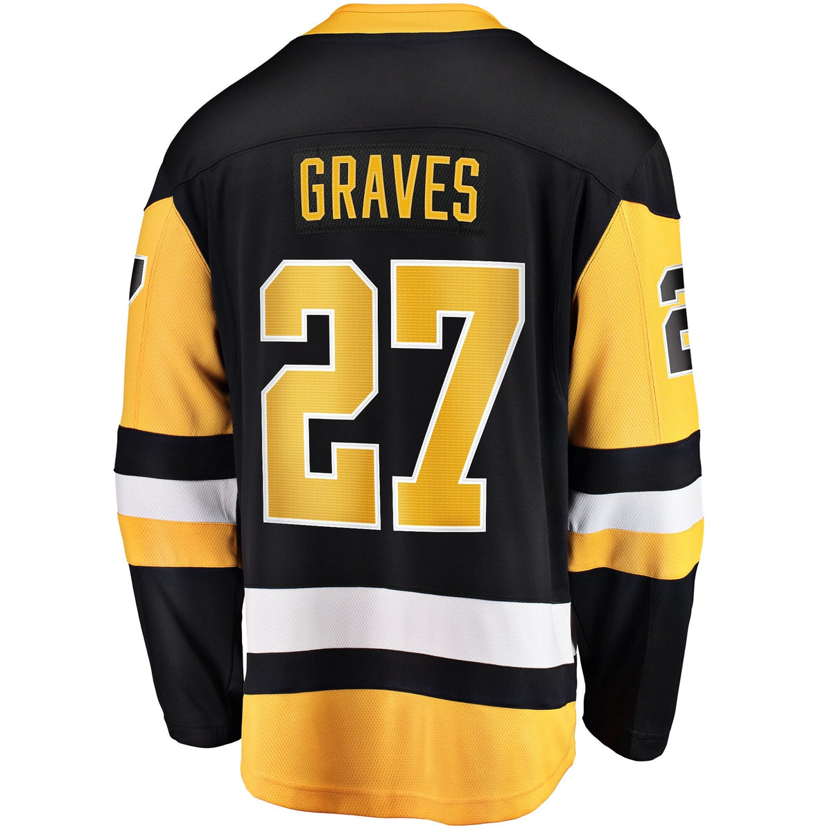 Pittsburgh Penguins Ryan Graves Black Home Breakaway Jersey product image 4, provided for visual reference and product