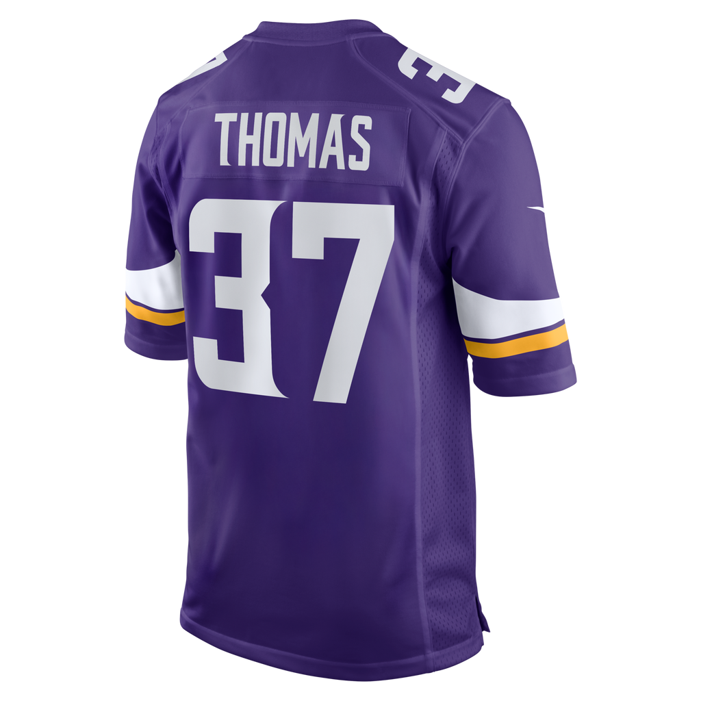 Minnesota Vikings Tavierre Thomas Purple Team Game Jersey product image 3, provided for visual reference and product detail