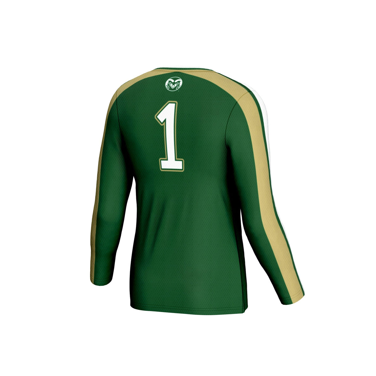 Colorado State Rams #1 Lightweight Volleyball Fashion Jersey - Green product image 4, provided for visual reference and