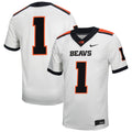 #1 Oregon State Beavers Road Replica Football Jersey - White product image 1, provided for visual reference and product