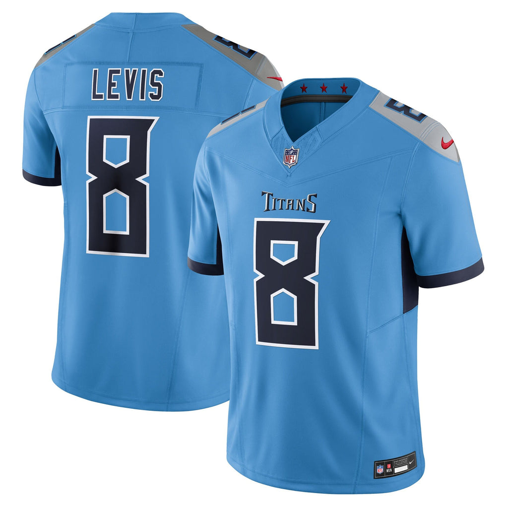 Tennessee Titans Will Levis Light Blue Alternate Vapor F.U.S.E. Limited Jersey product image 2, provided for visual