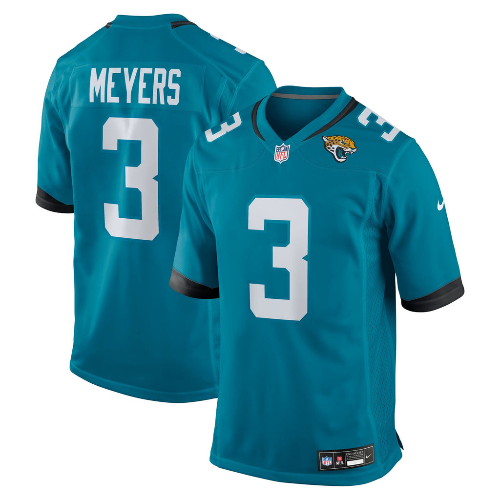Jacksonville Jaguars Jakobi Meyers Teal Team Game Jersey product image 1, provided for visual reference and product detail